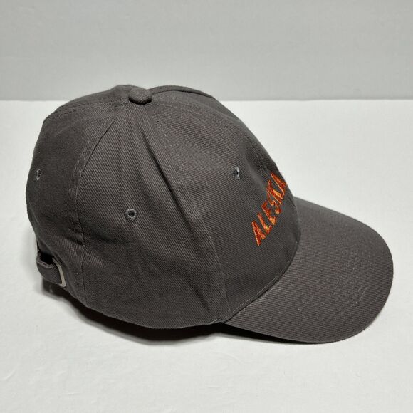 Aleska Data Men's Hat Adjustable Strap Ball Cap Baseball Gray Orange White - Picture 5 of 8